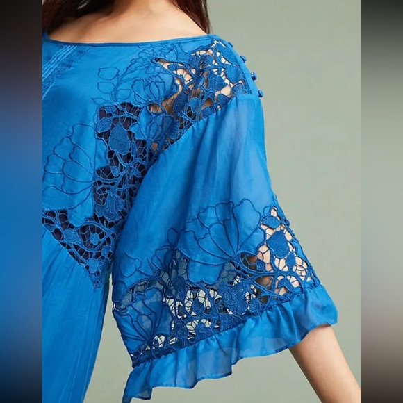 ANTHROPOLOGIE MEADOW FLUTTER-SLEEVE DRESS XS - Picture 4 of 6